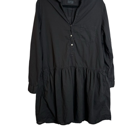 GRAYSON The Changemaker Dress in Black Cotton Shirt Dress Size 3 Medium - Picture 2 of 10
